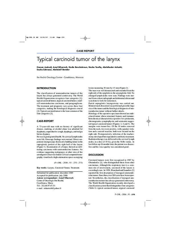 (PDF) Typical carcinoid tumor of the larynx