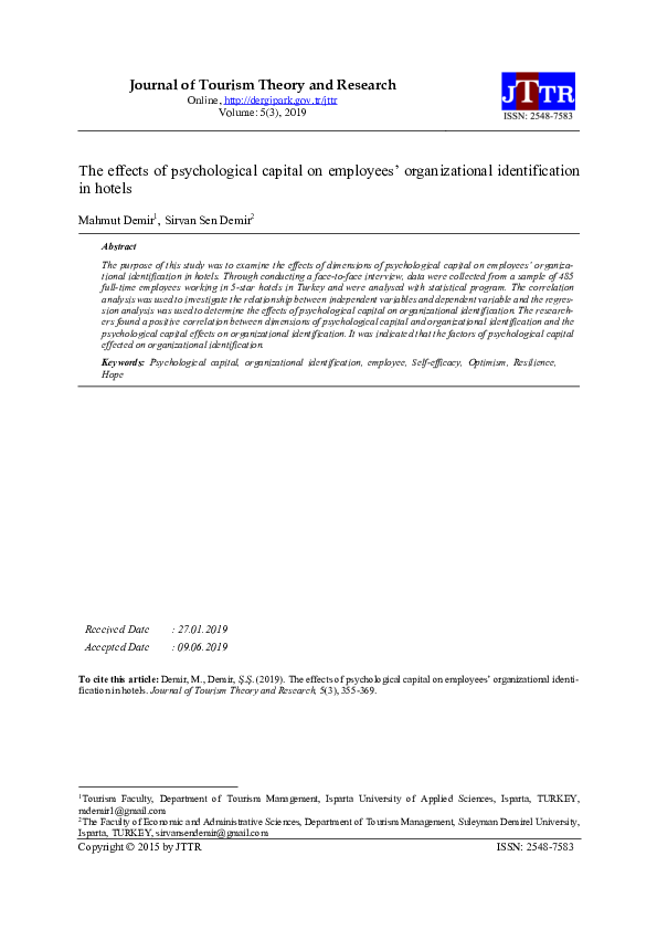 (PDF) The effects of psychological capital on employees’ organizational ...