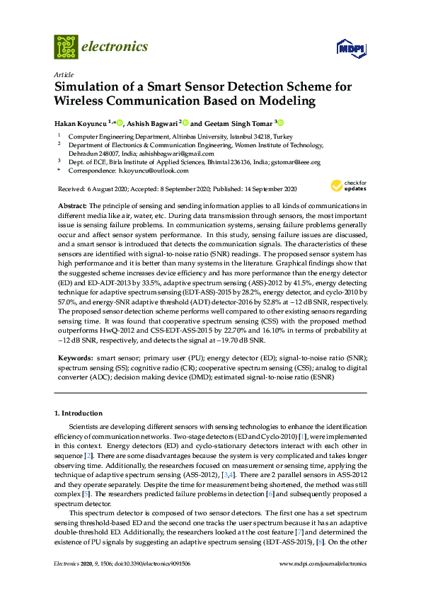 (PDF) Simulation of a Smart Sensor Detection Scheme for Wireless ...