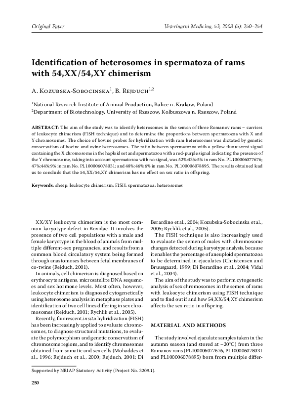 (PDF) Identification of heterosomes in spermatoza of rams with 54,XX/54 ...