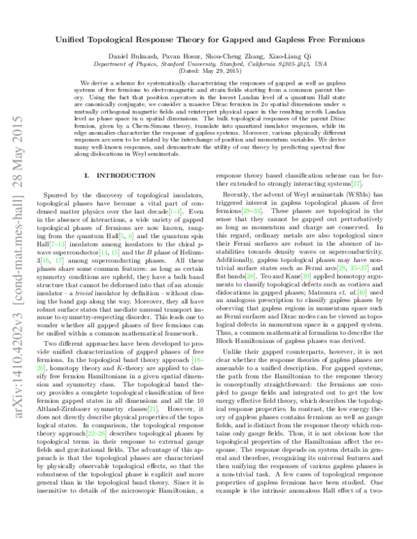 (PDF) Unified Topological Field Theory for Gapped and Gapless Systems