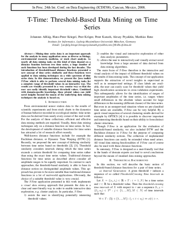 (PDF) T-Time: Threshold-Based Data Mining on Time Series