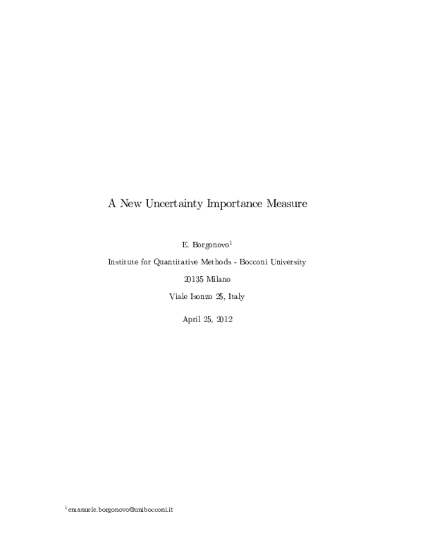 (PDF) A new uncertainty importance measure