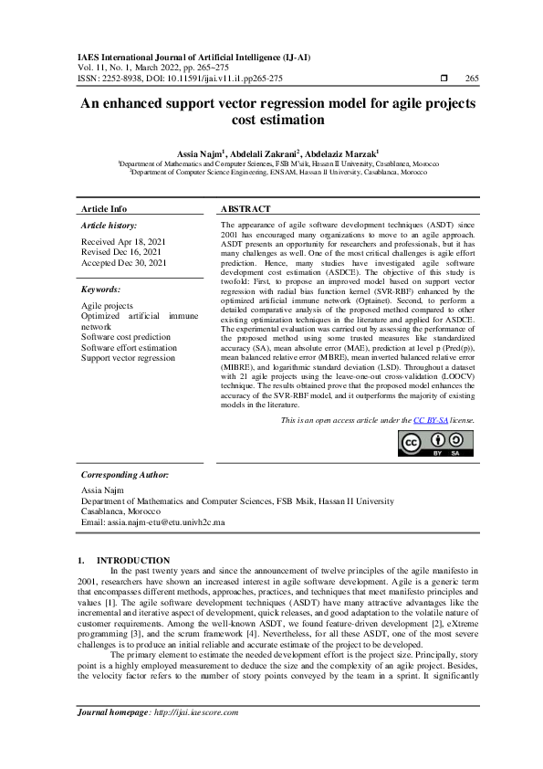 (PDF) An enhanced support vector regression model for agile projects ...