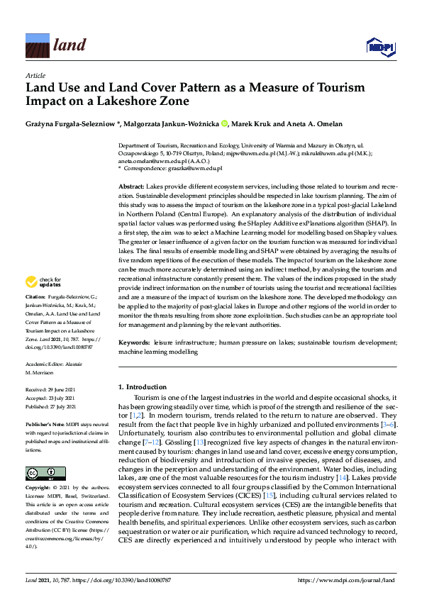 (PDF) Land Use and Land Cover Pattern as a Measure of Tourism Impact on ...