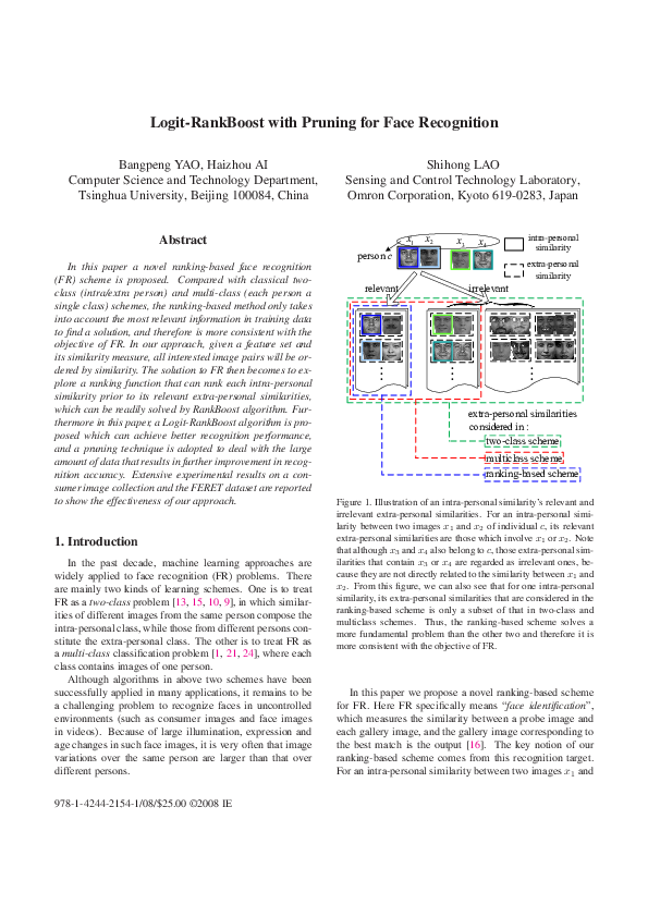 (PDF) Logit-rankboost with pruning for face recognition
