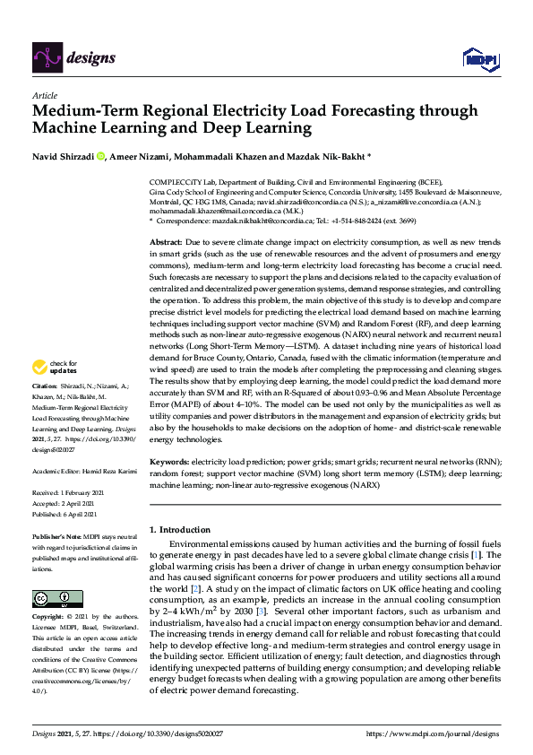 (PDF) Medium-Term Regional Electricity Load Forecasting through Machine ...