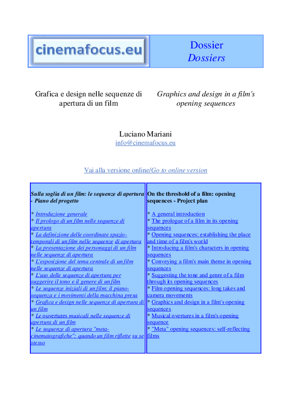 (PDF) Graphics and design in a film's opening sequences