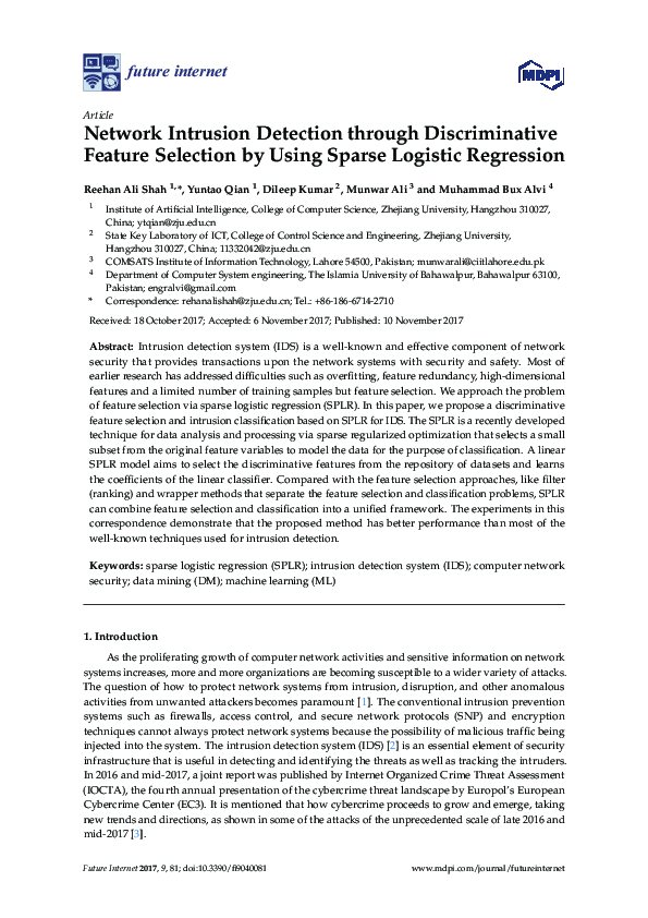 (PDF) Network Intrusion Detection through Discriminative Feature ...