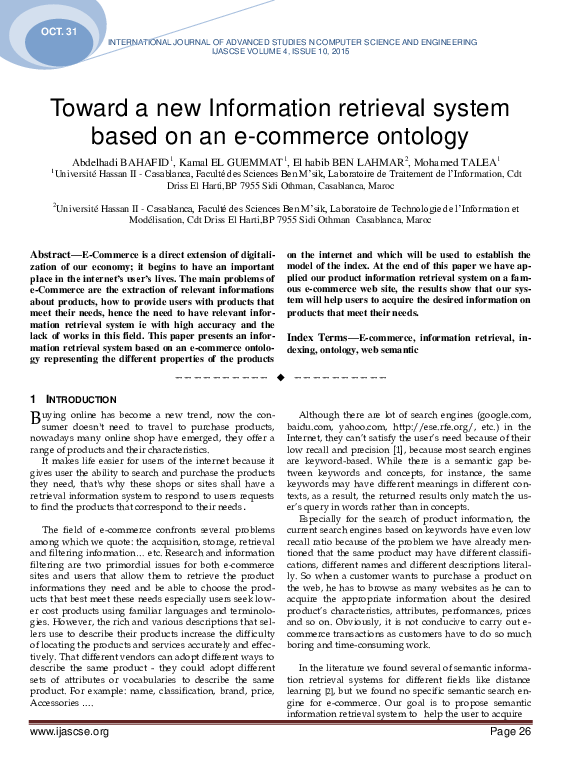 (PDF) Toward a new Information retrieval system based on an e-commerce ...