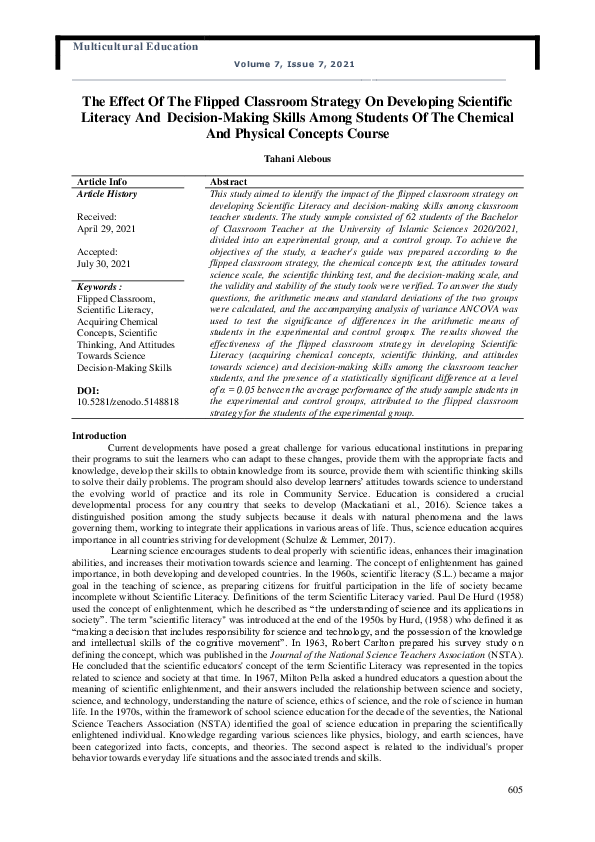 (PDF) The Effect Of The Flipped Classroom Strategy On Developing ...
