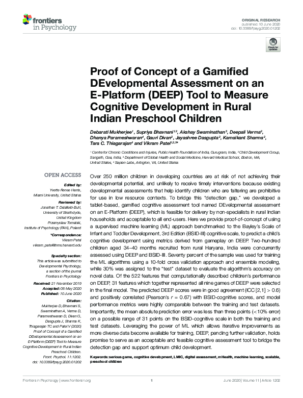 (PDF) Proof of Concept of a Gamified DEvelopmental Assessment on an E ...