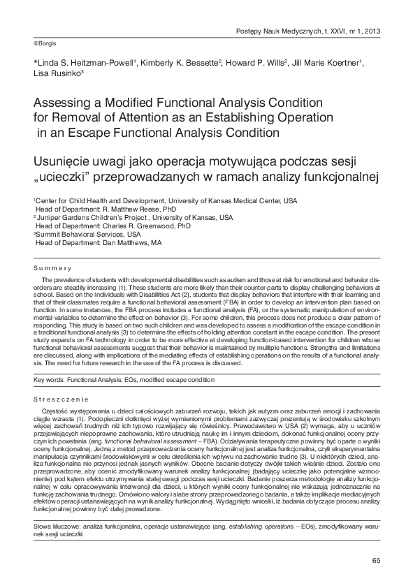 (PDF) Assessing a Modified Functional Analysis Condition for Removal of ...