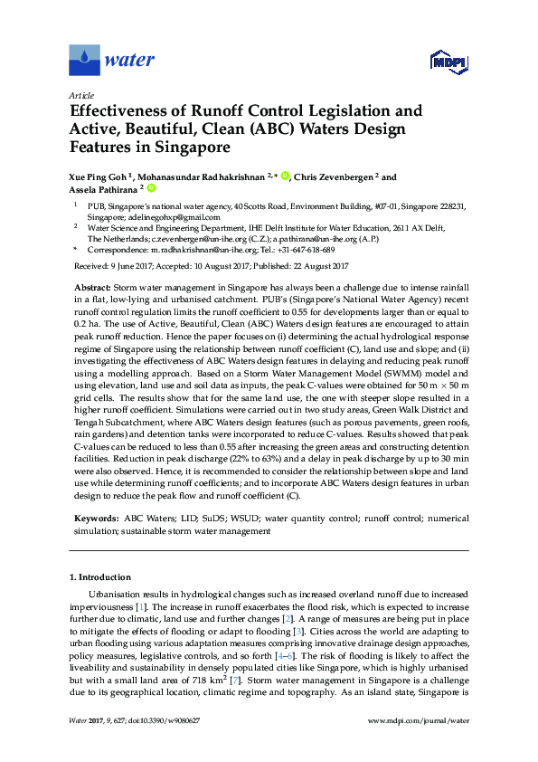 (PDF) Effectiveness of Runoff Control Legislation and Active, Beautiful ...