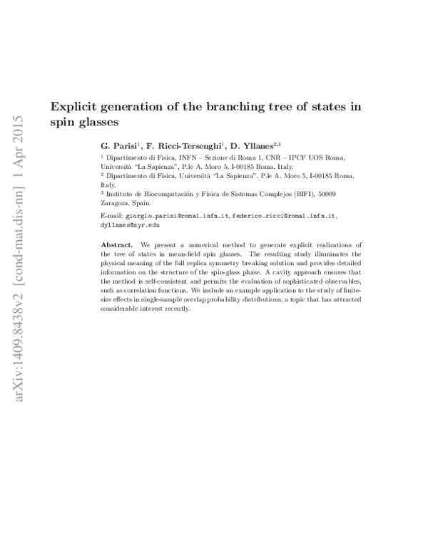 (PDF) Explicit generation of the branching tree of states in spin
