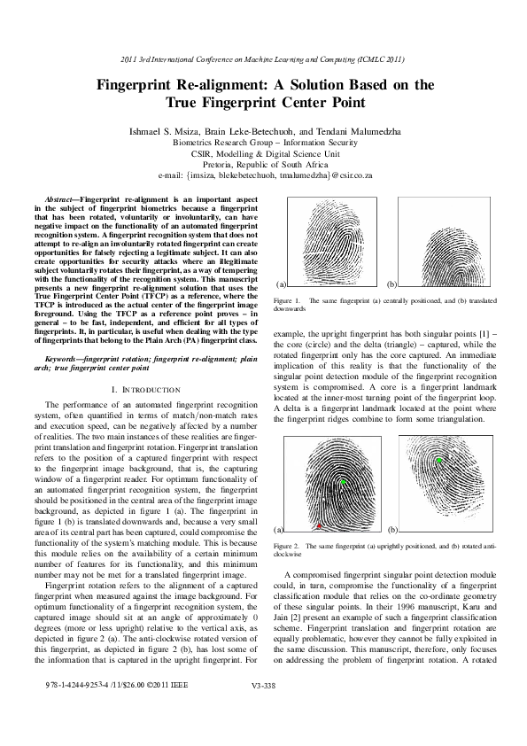 (PDF) Fingerprint re-alignment: a solution based on the true ...