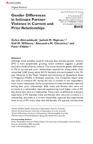 (PDF) Gender Differences in Intimate Partner Violence in Current and ...