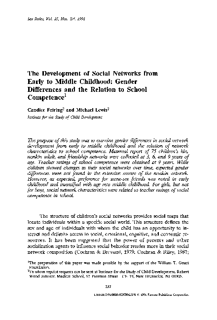 (PDF) The development of social networks from early to middle childhood ...