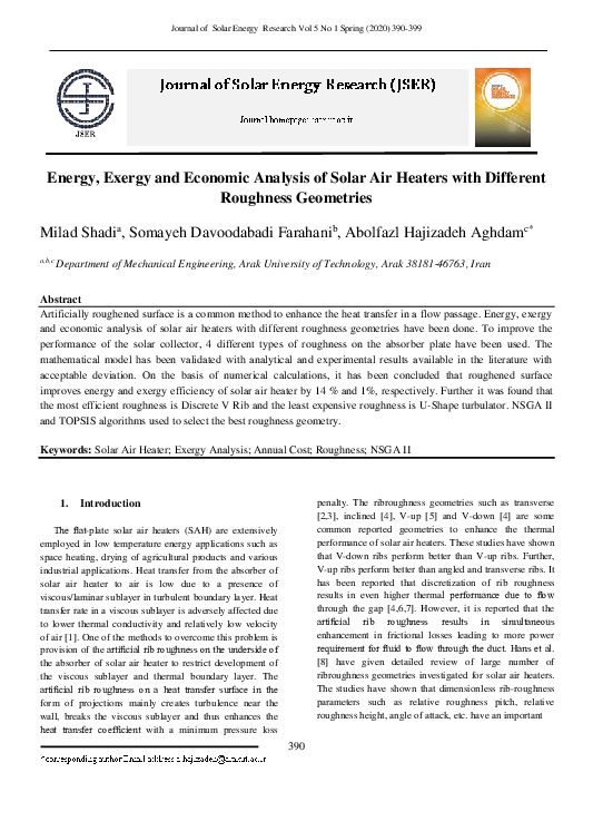 (PDF) Energy, Exergy and Economic Analysis of Solar Air Heaters with ...