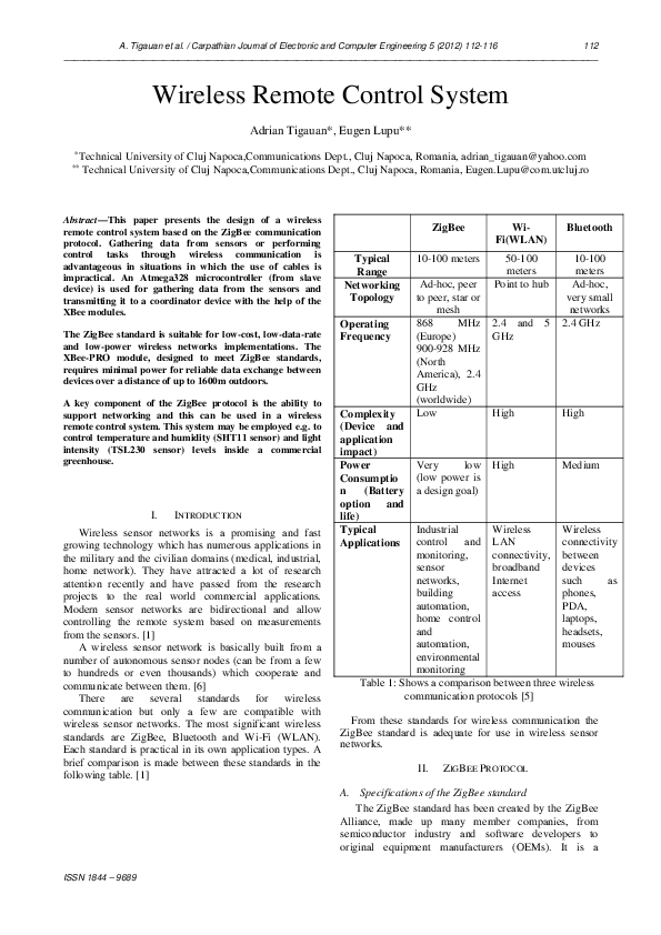 (PDF) Wireless Remote Control System