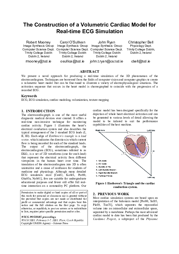 (PDF) The Construction of a Volumetric Cardiac Model for Real-time ECG ...