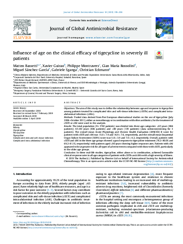 (PDF) The influence of age on the clinical efficacy of tigecycline in ...