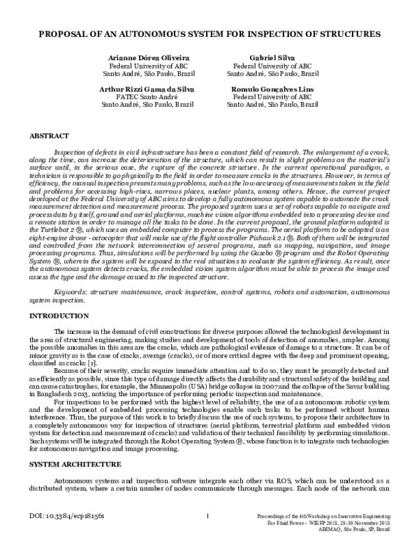 (PDF) Proposal of an Autonomous System for Inspection of Structures