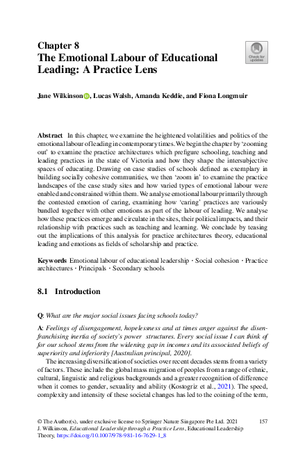 (PDF) The Emotional Labour of Educational Leading: A Practice Lens