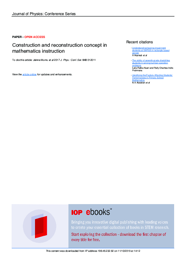 (PDF) Construction and reconstruction concept in mathematics instruction