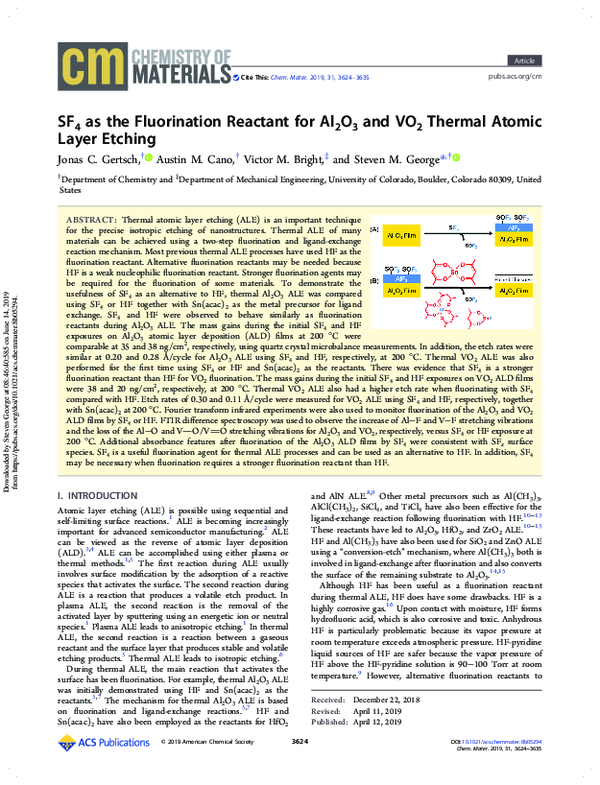 (PDF) SF4 as the Fluorination Reactant for Al2O3 and VO2 Thermal Atomic ...