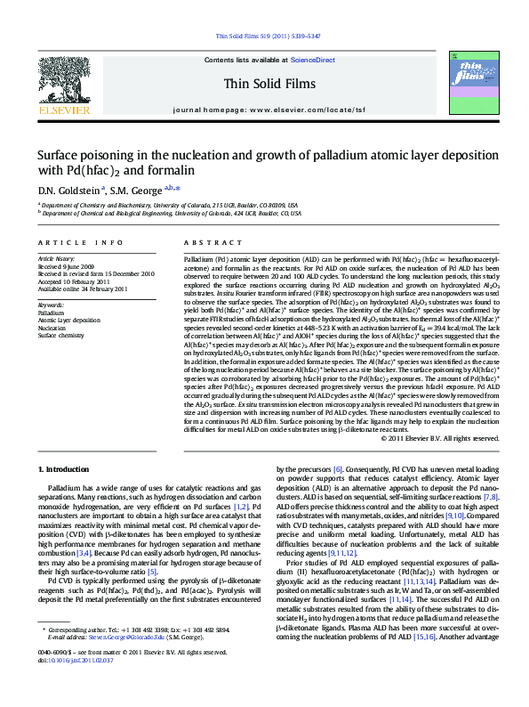 (PDF) Surface poisoning in the nucleation and growth of palladium ...