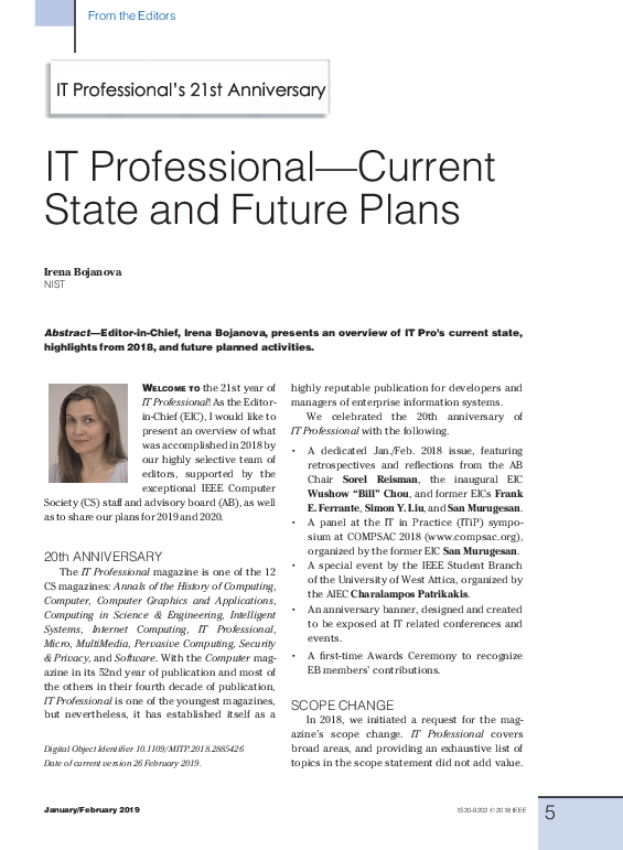 (PDF) IT Professional—Current State and Future Plans