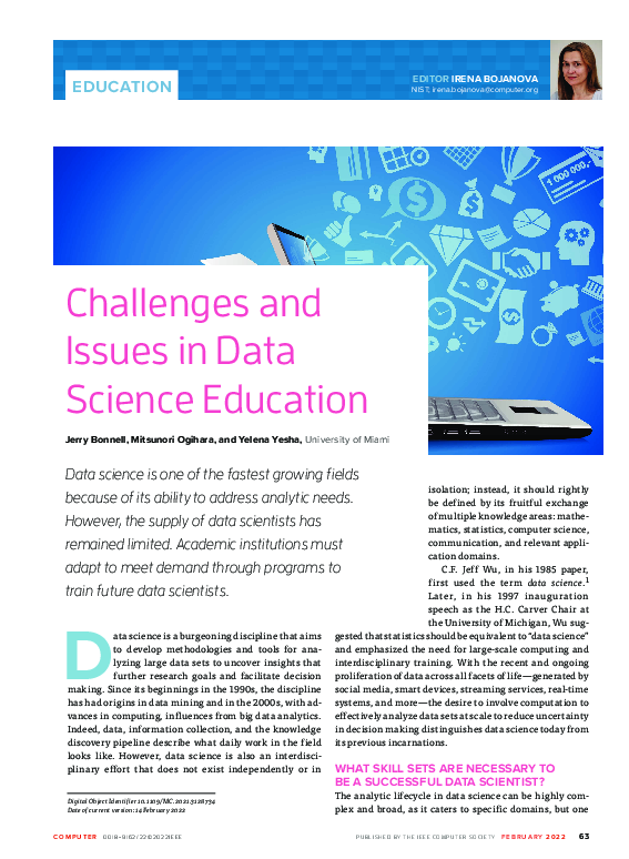 (PDF) Challenges and Issues in Data Science Education