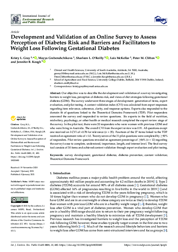 (PDF) Development and Validation of an Online Survey to Assess ...