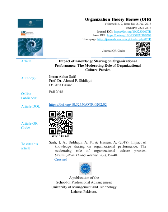 (PDF) Impact of Knowledge Sharing on Organizational Performance: The ...
