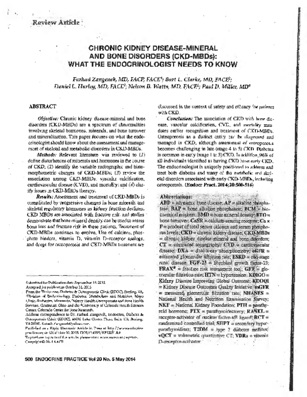 (PDF) Chronic Kidney Disease Mineral and Bone Disorders (CKD-MBD) What ...