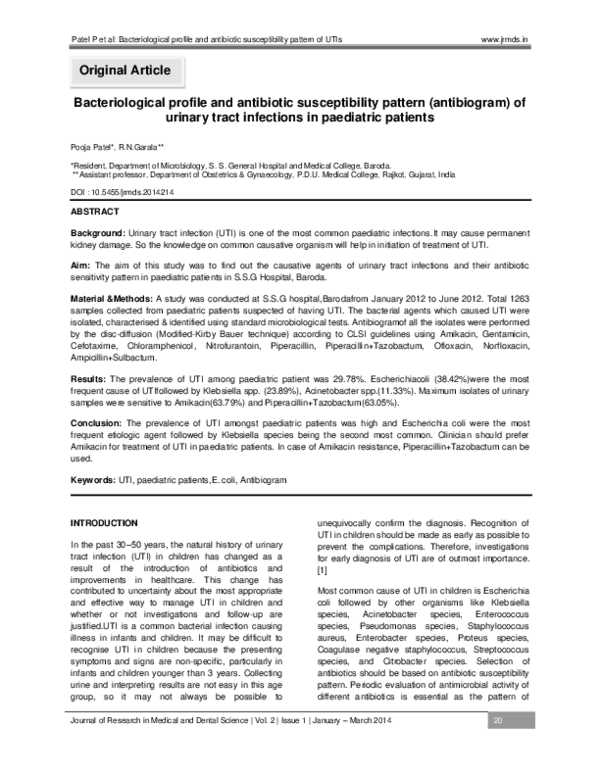 (PDF) Bacteriological profile and antibiotic susceptibility pattern ...