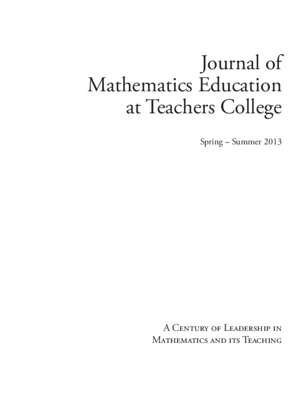 (PDF) Mathematics Teaching and Learning: A Reflection on Teacher ...