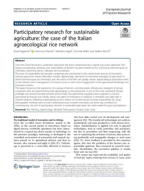 (PDF) Participatory research for sustainable agriculture: the case of ...