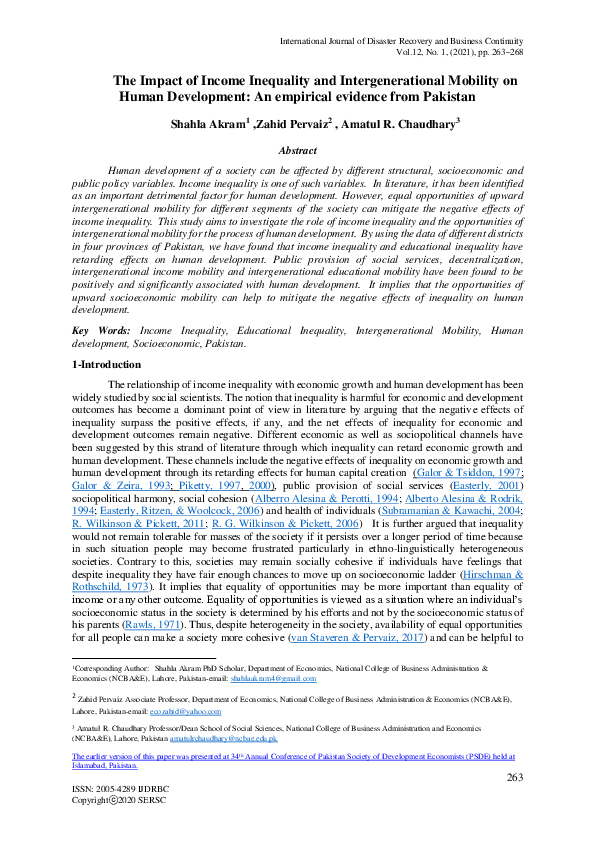 (PDF) The Impact of Income Inequality and Intergenerational Mobility on ...