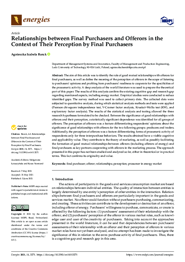 (PDF) Relationships between Final Purchasers and Offerors in the ...