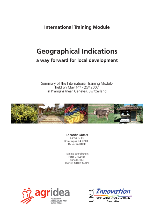(PDF) Geographical indications, a way forward for local development ...