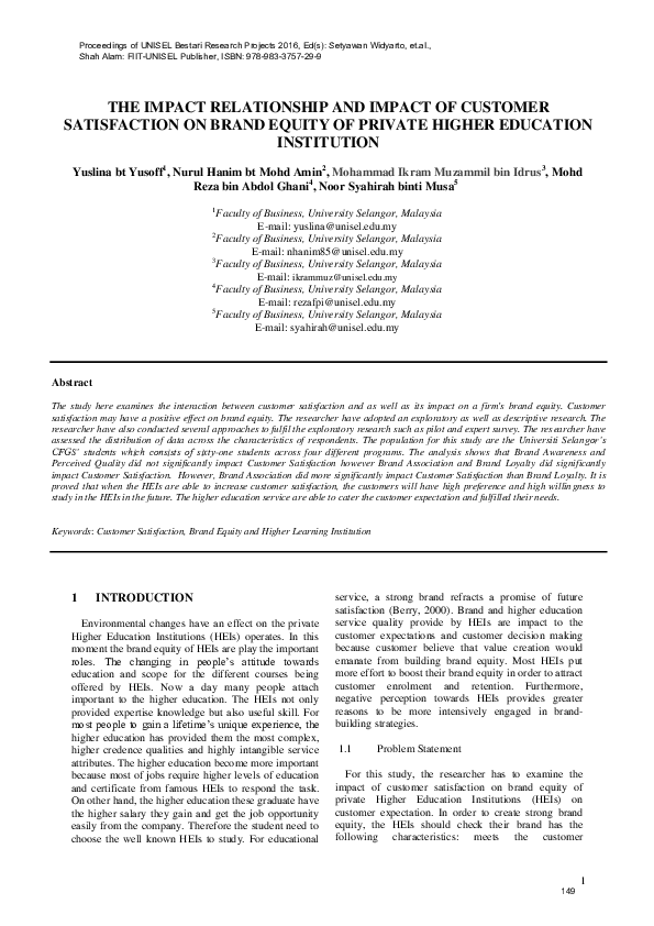 (PDF) The Impact Relationship and Impact of Customer Satisfaction on ...