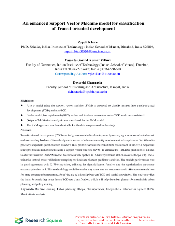 (PDF) An Enhanced Support Vector Machine Model for Classification of ...