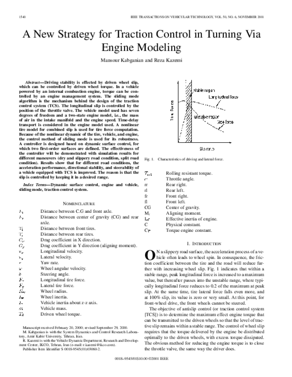 (PDF) A new strategy for traction control in turning via engine modeling