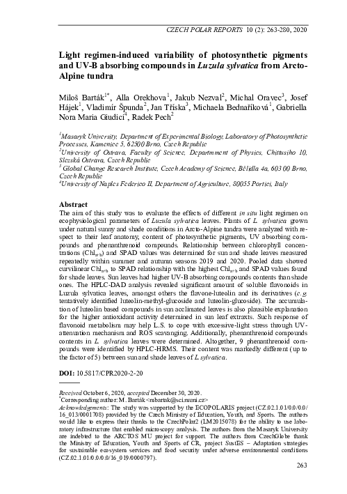 (PDF) Light regimen-induced variability of photosynthetic pigments and ... - Light-Induced Variability In Goldfish Rooted Systems