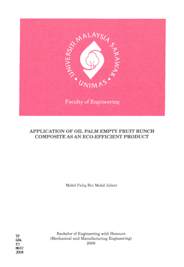 (PDF) Application of oil palm empty fruit bunch composite as an eco ...