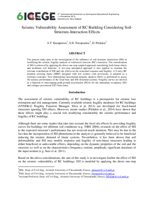 (PDF) Seismic Vulnerability Assessment of RC Building Considering Soil ...