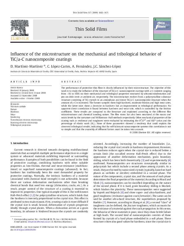 (PDF) Influence of the microstructure on the mechanical and ...