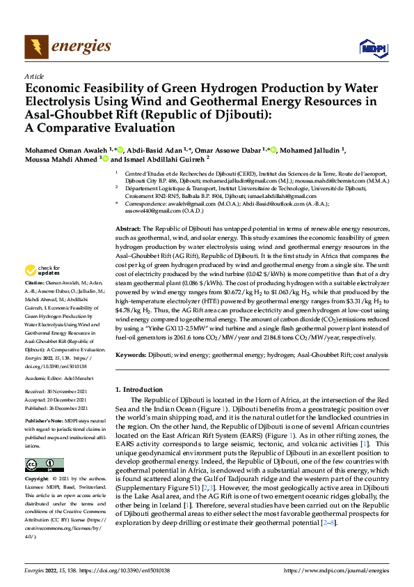 (PDF) Economic Feasibility of Green Hydrogen Production by Water ...